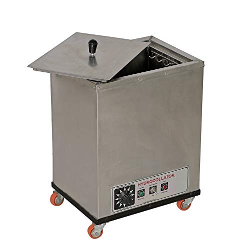 Image of Professional Stainless Steel Hydrocollator Machine - 4 Pack Capacity Hot Therapy Unit for Physiotherapy - Thermostatic Moist Heat Station for Clinical & Hospital Use