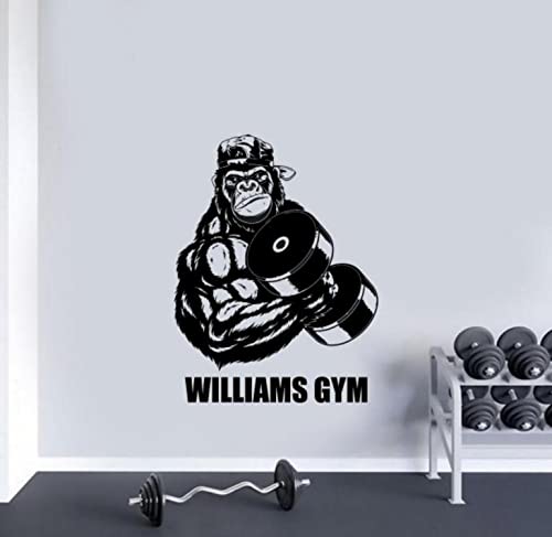 Personalized Gym Wall Decal Vinyl Sticker Gorilla Decal Custom Words Quote Sign Gym Wall Art Monkey Fitness Wall Decor Beast Mode Quote Workout Sign Bodybuilding Peel And Stick Decal Motivational Poster Print 1218 #TOP1