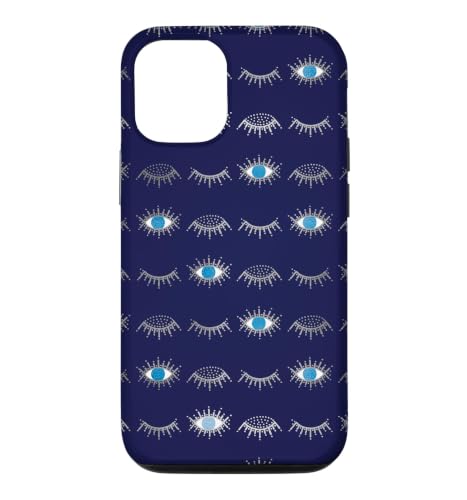 iPhone 12/12 Pro Blue Open & Closed Evil Eye & Eyelashes Nazar Mati Pattern Case