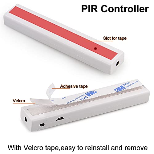 VST Fita de luz LED de 2 metros, sensor de movimento com fita de LED operada por bateria para armári