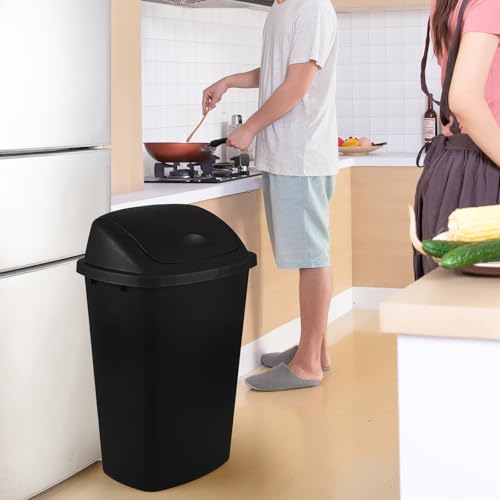 4 Canecas de Basura Negras de 13 Galones con Tapa Basculante miniatura 7