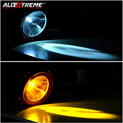 Image of AllExtreme EXC114MC 4 Inch Spot & Flood Beam Fog Light Offroad 1000M Range PVC Housing HID Xenon Driving Lamp for Car SUV Jeep Truck & ATV (45W, Yellow & White, 2 PCS)