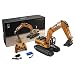 Myste RC, escavatore radiocomandato con luci a LED, suono & fumo, 2,4 G 1/16 RC ruspa bruco scavatore a catena radiocomandato Digger giocattolo per bambini e adulti
