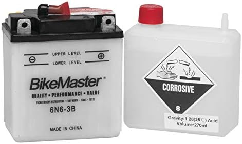 BikeMaster Conventional Battery 6N6-3B for Honda CB125S 1973-1976, 1978-1980