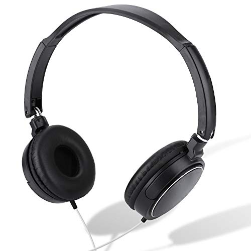 Wired Headsets,Foldable Compact Corded Stereo HiFi Music Headphone with Rotatable Ear Cup,Adjustable Headband,Support TF Card,LINE-in Audio Input,for Office/Game/Leisure