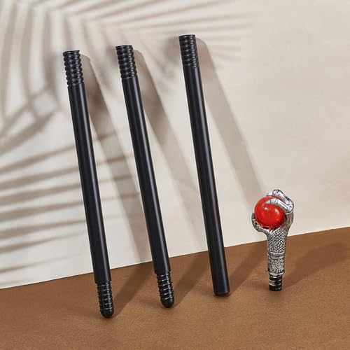Image of GORGECRAFT Antique Cane Vintage Walking Stick Silver Eagle Claw Red Ball Grasping King Stick Plastic Costume Canes Halloween Party Cosplay Scepter Magic Wand Punk Prop for Themed Events Stage Shows