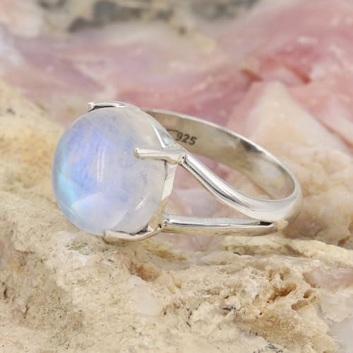 Bague en argent sterling 925 véritable et pierre de lune - 6