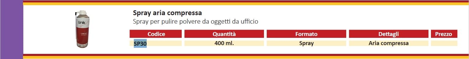 LINK set di bombolette aria compressa SP3012 con cannuccia per pulizia efficace dispositivi elettronici e superfici difficili da raggiungere capacità 400 ml confezione 12 unità