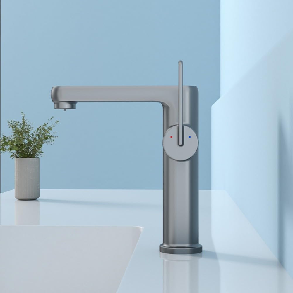 Grifo mezclador para lavabo de baño con pantalla LED de