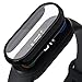Acadeny Coque Protection Écran en Verre Trempé + PC Bumper Compatible avec XIAOMi band 6/5/4/3 [avec Échelle] Anti-Rayure Protecteur Étui pour Mi band 6/5/4-noir