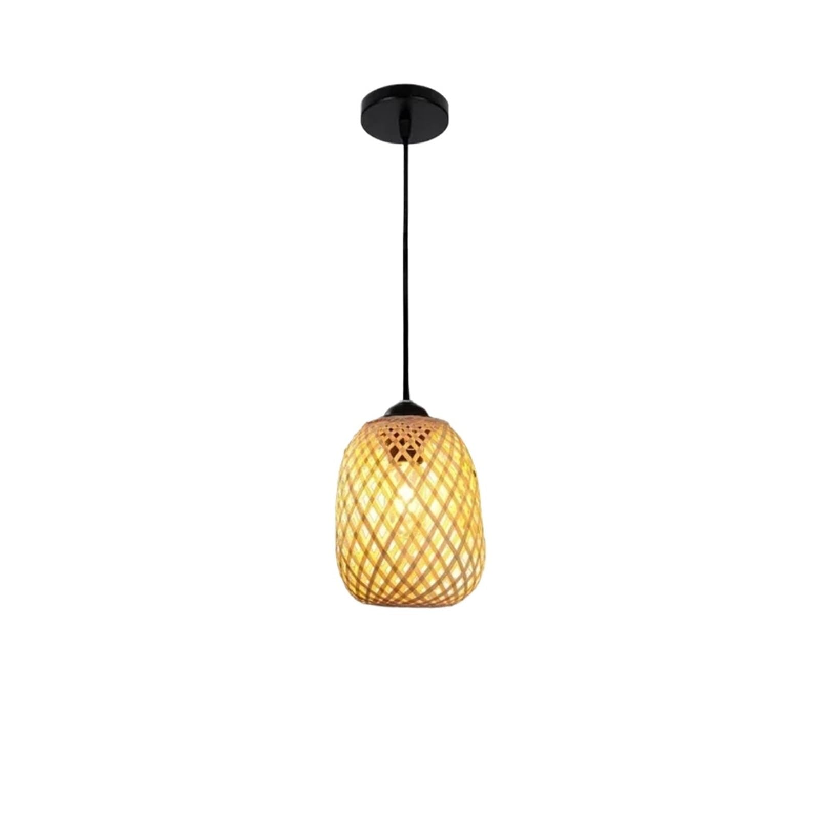 Akdjgfp Dia 15Cm Rattan Lampshade Rattan Pendant Light Kitchen Suspension Home Hanging Lampshade(Dia 15Cm)