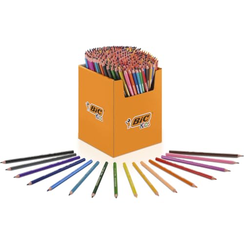 BIC Kids Evolution Coloured Pencils, Vivid Colouring Pencils, Easy to Sharpen, Extra Resistant BIC Pencils, School Supplies, 288 Pack