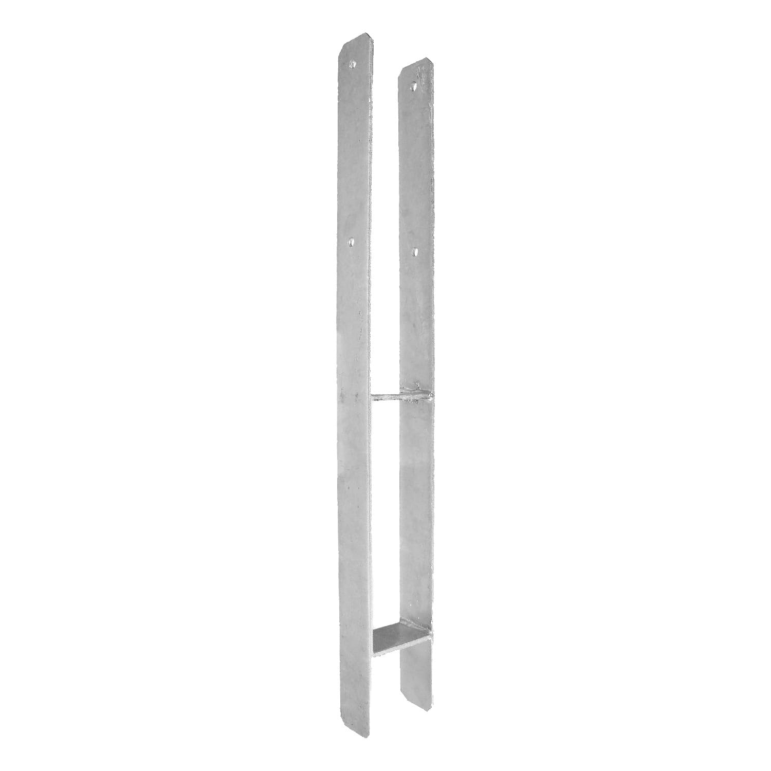 1 Set bestehend aus 6 H-Pfostenträger feuerverzinkt, extra lang, 6 mm / 800 mm für 120 mm Pfosten, inkl. Befestigungsset und Schlangenbohrer