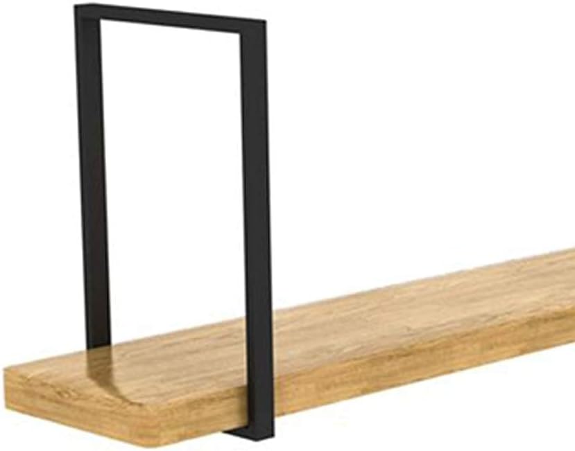 Black Wrought Iron Ceiling Frame Single-Layer Solid Wood Shelf Hanging Storage Rack for Restaurant and Bar 4 Sizes (120 * 30 * 50cm)