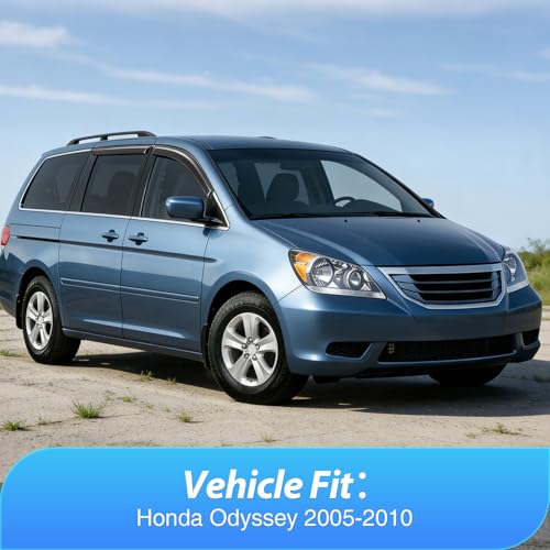 Image of Nilight Outside-Mount Window Visors for Honda Odyssey 2005-2010, 4PCS | Window Rain Guards for Fresh Air Circulation in Rainy Weather, Honda Odyssey 2005 2006 2007 2008 2009 2010, Smoke Tinted