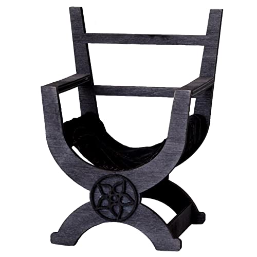 Miniature Tudor Chair, X Framed Queen Mary Armchair Replica. Handmade Furniture (1:6 scale)