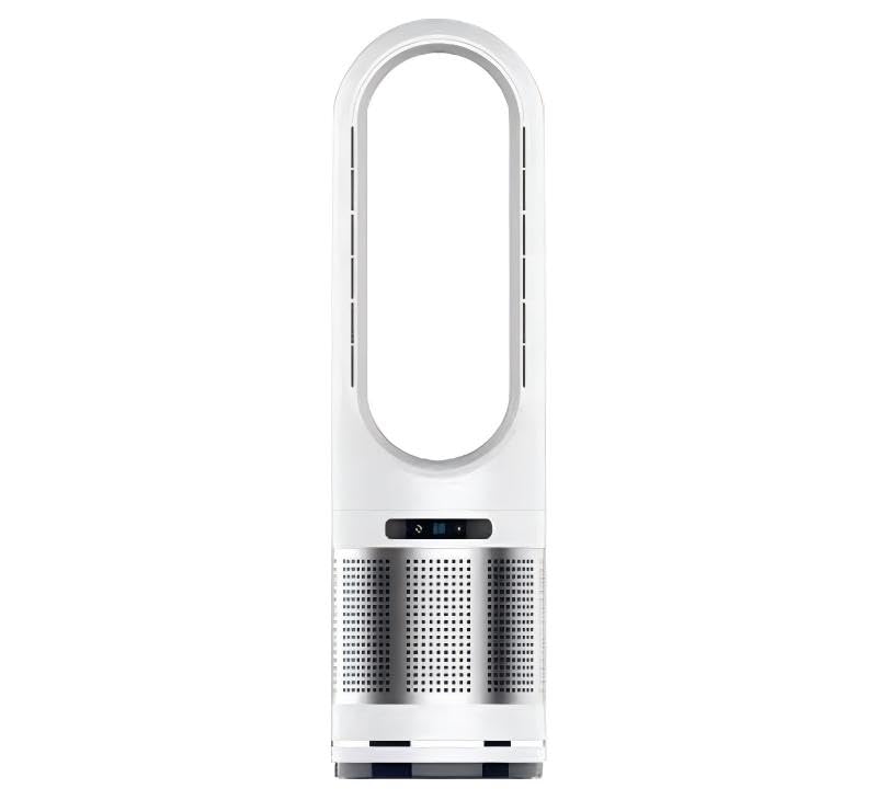 Bladeless Tower Fan with LED Display White Digital Control Panel Timer Function Oscillating Cooling Fan for Home
