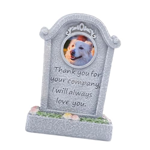 QUXVUIS Monument commémoratif pour Animaux de Compagnie, stèle funéraire en résine pour Chat, pour Porche extérieur, en Forme de cœur d'ange, Gris, Accompagner