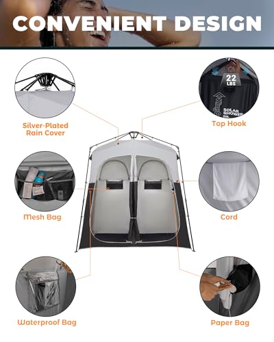 KingCamp Instant 2-Room Shower Tent