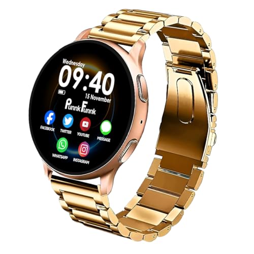 Image of PunnkFunnk EVO Vista Smartwatch, 1.3 inch HD Display Bluetooth Calling Metal Smartwatch, Fitness & Sleep Tracker, 100+ Sports Modes, IP67 Waterproof Compatible with Android & iOS(Gold)