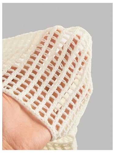 Girl's Hollow Out Crochet Knit Crop Sweater Long Flare Sleeve Boat Neck Sheer Pullovers Knitwear3