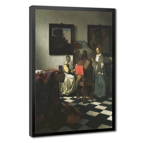 Poster The Concert Johannes Vermeer 61x91.4cm sur toile avec cadre à suspendre
