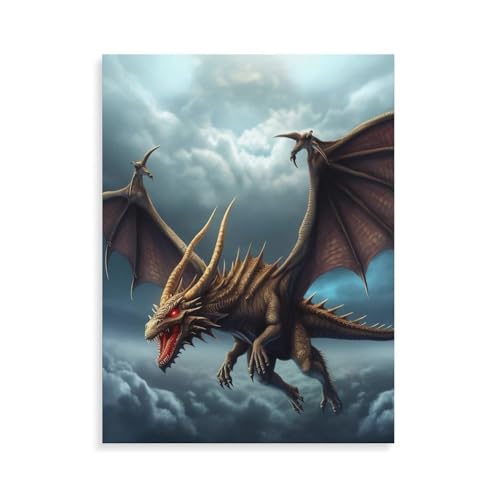 Kit de peinture numérotée dragon adulte toile anti stress 30x40