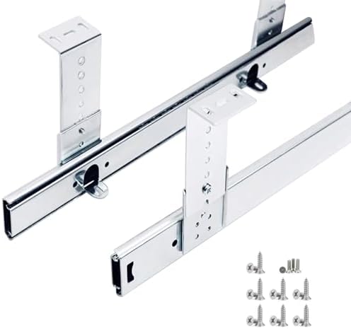 Schwerlast Führungsschiene Für Tastaturauszug, Schienen Für Tastaturablage, Schubladenschienen Mit Höhenverstellbare, Für Untertisch-Montage Teleskopschiene 1Paar Tragkraft 60Kg