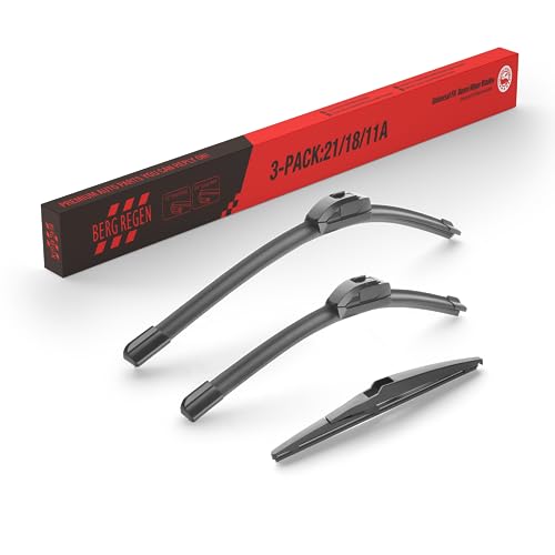 BERG REGEN 21"+18" Windshield Wiper Blades with 11" Rear Automotive Replacement Set for Toyota Matrix 2003 2004 2005 2006 2007 2008 – Genuine OEM Quality (Set of 3)