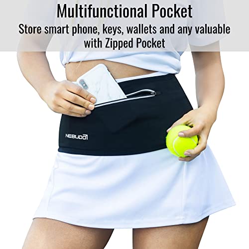 Nebudo Tennisball-Band-Halter, Pickleball, Tennisbälle, Pickleballs Haltezubehör für Damen, Rock, Herren, Taille, Hüfttaschen, Zubehör (L: 94 cm - 101,6 cm, Flexible Taille)