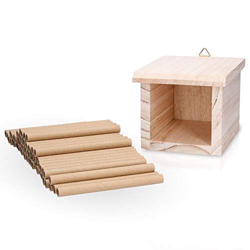INGARDO Insektenhaus aus Holz - Insektenhotel zum Aufhängen mit hochwertigen Papierrohren -Nistkasten für Bienen… – Bild 5