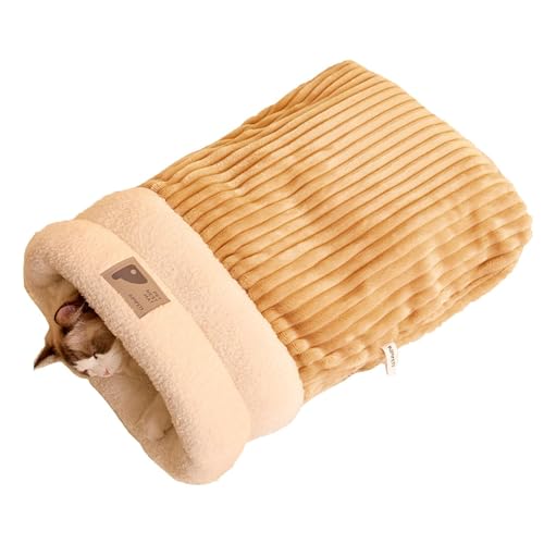 Walopola Saco para Gatos, Saco de Dormir para Gatos - Cama para Perros semicerrada y Segura - Cama para Perros para Acampar, Saco con Almohadilla térmica, escondite para Mascotas, Cueva para Dormir,
