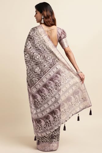 Image of MIRCHI FASHION Women Saree Cotton Blend Kalamkari Printed | Comfortable Office and Regular Daily Use Sari with Unstitched Blouse Piece