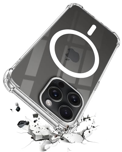 Image of Jkobi Shockproof Crystal-Clear Back Cover for Apple iPhone 15 Pro Max (Magsafe Wireless Support | Drop & Camera Protection | Hard Polycarbonate)