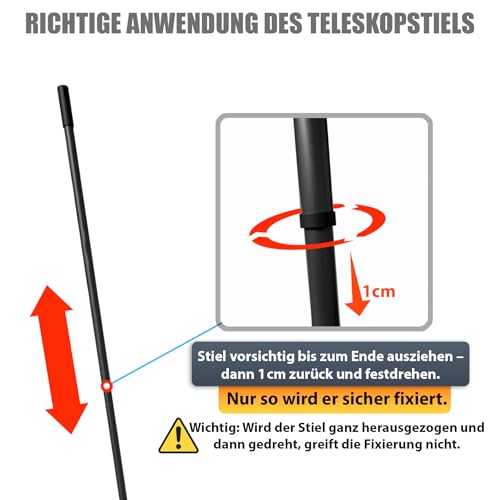BigDean Straßenbesen mit Teleskopstiel Besen ausziehbar bis 153 cm – Kehrbesen mit Schabkante & Made in Germany – Bild 8
