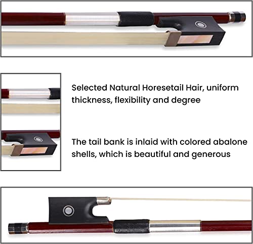 image for ADM 4/4 Full Size Student Violin Bow, Well Balanced Handmade Brazilwoo