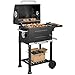 Outsunny Holzkohlegrill Kompakt Grillwagen mit Deckel Thermometer Grillrost Seitentisch Aschefach Lüftungsschlitzen, BBQ Smoker mit Räder Kohlegrillwagen Standgrill für Camping Garten