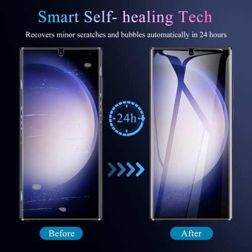 Lywhl 3+3 Pack For Samsung Galaxy S23 Ultra Screen Protector [Not Glass], Hd Clear Strong Adhesive Flexible Film Compatible Fingerprint + Camera Lens Glass Protector For Galaxy S23 Ultra 6.8” #TOP5