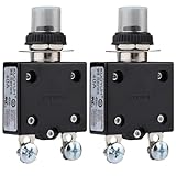 DIYhz Thermal Circuit Breaker,98 Series 40A 125/250VAC Circuit Breaker Push-Button Reset with Quick Connect...