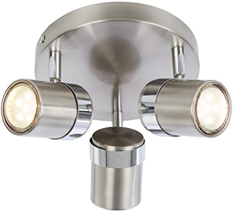 UKEW 3 Way Round Ceiling Light - Red Stylish Home LED Spotlight with 50w Max GU10 Adjustable Heads Light Fixtures