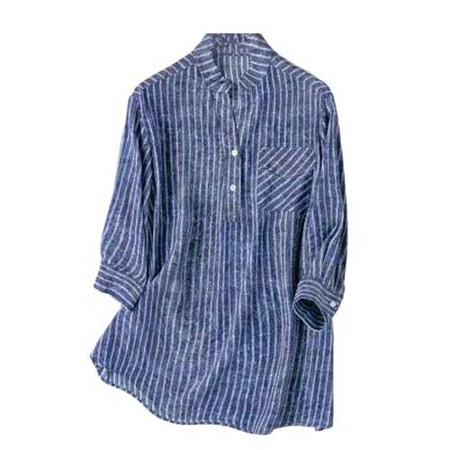 Chemisier à manches 3/4 imprimé à rayures femme Kelsiop blouse fluide rayée