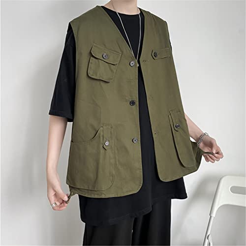 Chaleco para hombre moda japonesa Army EN8 M | Ropa de verano estilo hip-hop 6
