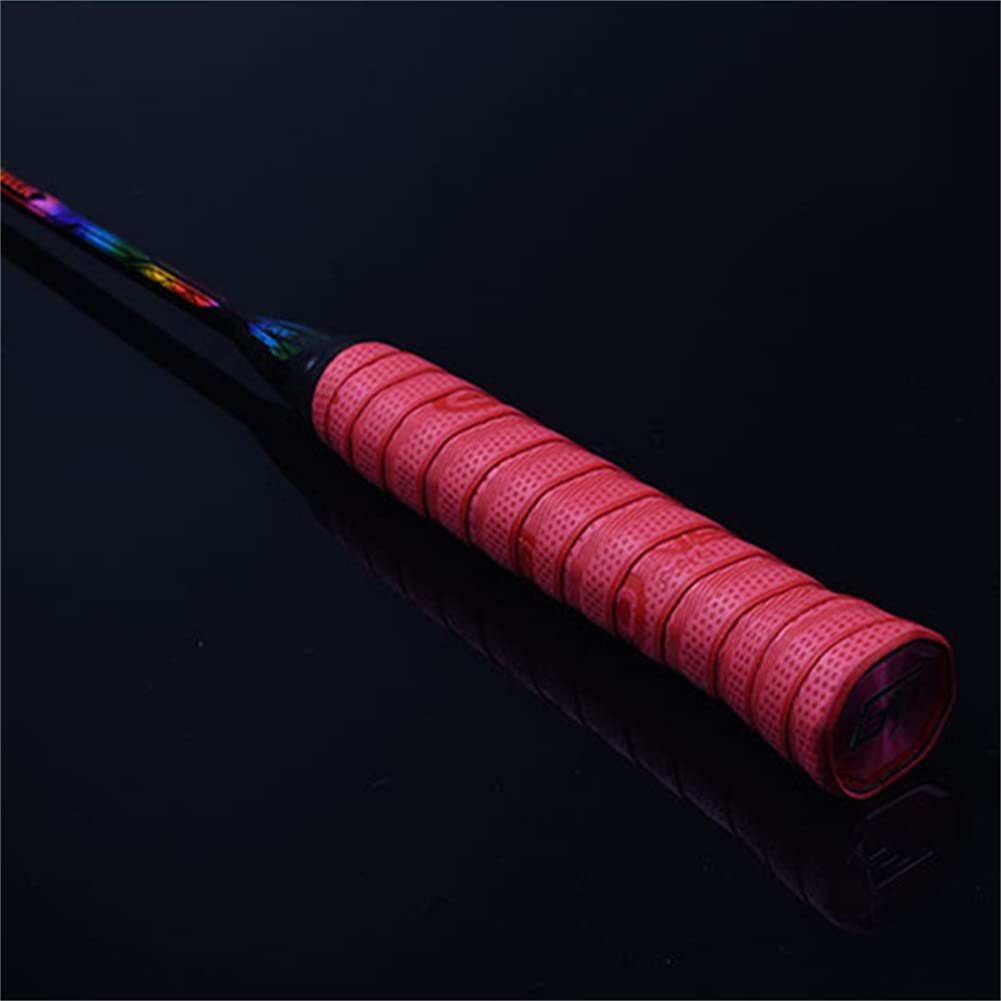 Set di Racchette Offensive Super Leggero per Badminton, Set di Badminton tra Cui 3 Birdie di Badminton in Nylon / 2 Sacchetto di Badminton, 2 Colla A Mano, 2 Bracer,Rosso