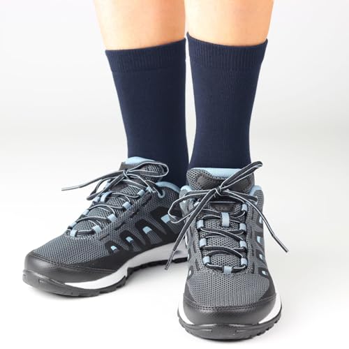 Cotton Day Unisex Little Kids Youth Boys Girls Soft Cotton Crew Dress Socks Seamless Toe 6 Pack 4-6 Years Plain Navy S thumb #1