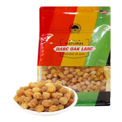 DABC OAK LAND 1LB Dried Top Graded Scallop Conpoy 100% Natural Sun Grocery Gourmet Food Meat Seafood Dried Seafood Dried Scallops 16OZ