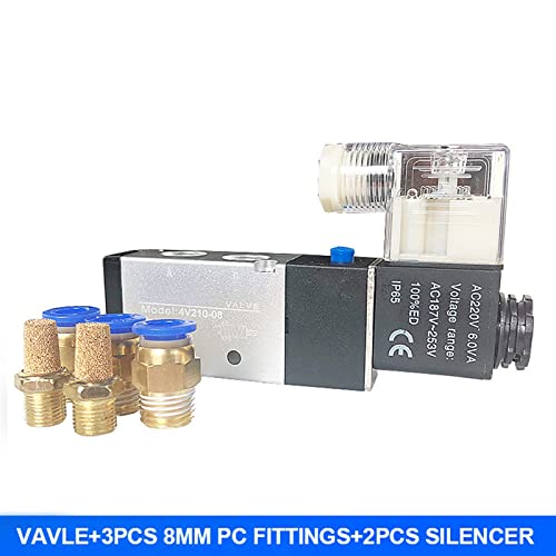 Électrovanne pneumatique 4V210-08 pour stopper les fuites d'air 8mm - 3