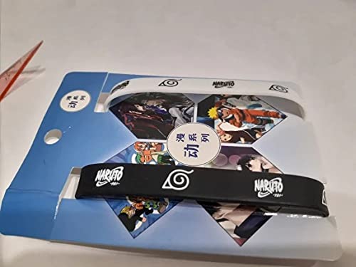Conjunto 2 pulseiras Naruto Preto e Branco Anime Cosplay