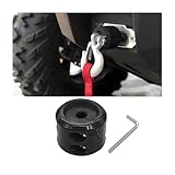 Bittwee Car Rubber Winch Stopper for ATV UTV Truck, Cable Saver Hook Stopper Line for Synthetic Rope, Bump Shock Saver Dampener with Stainless Steel Screw and Nut, Quick Installation Tool (Black)