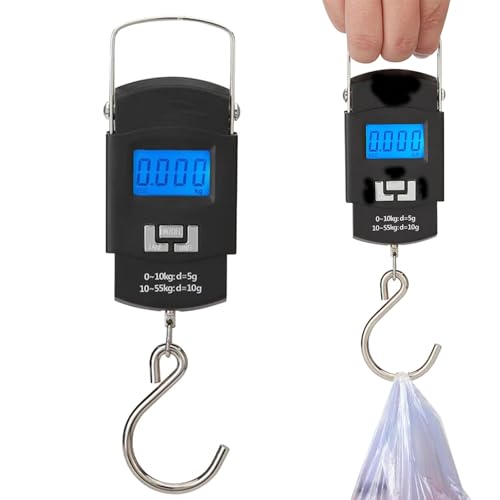 Báscula de Pesca Digital con Gancho,Báscula de Equipaje Digital 100lb/50kg,Báscula de Equipaje con Gancho,para equipaje,Pesca,Cocina,Con pantalla LCD,Sin batería