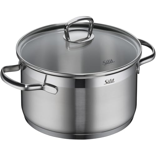 Foto von Silit Toskana Topfset Induktion 5-teilig, Edelstahl teilmattiert, Induktionstöpfe unbeschichtet, Glasdeckel